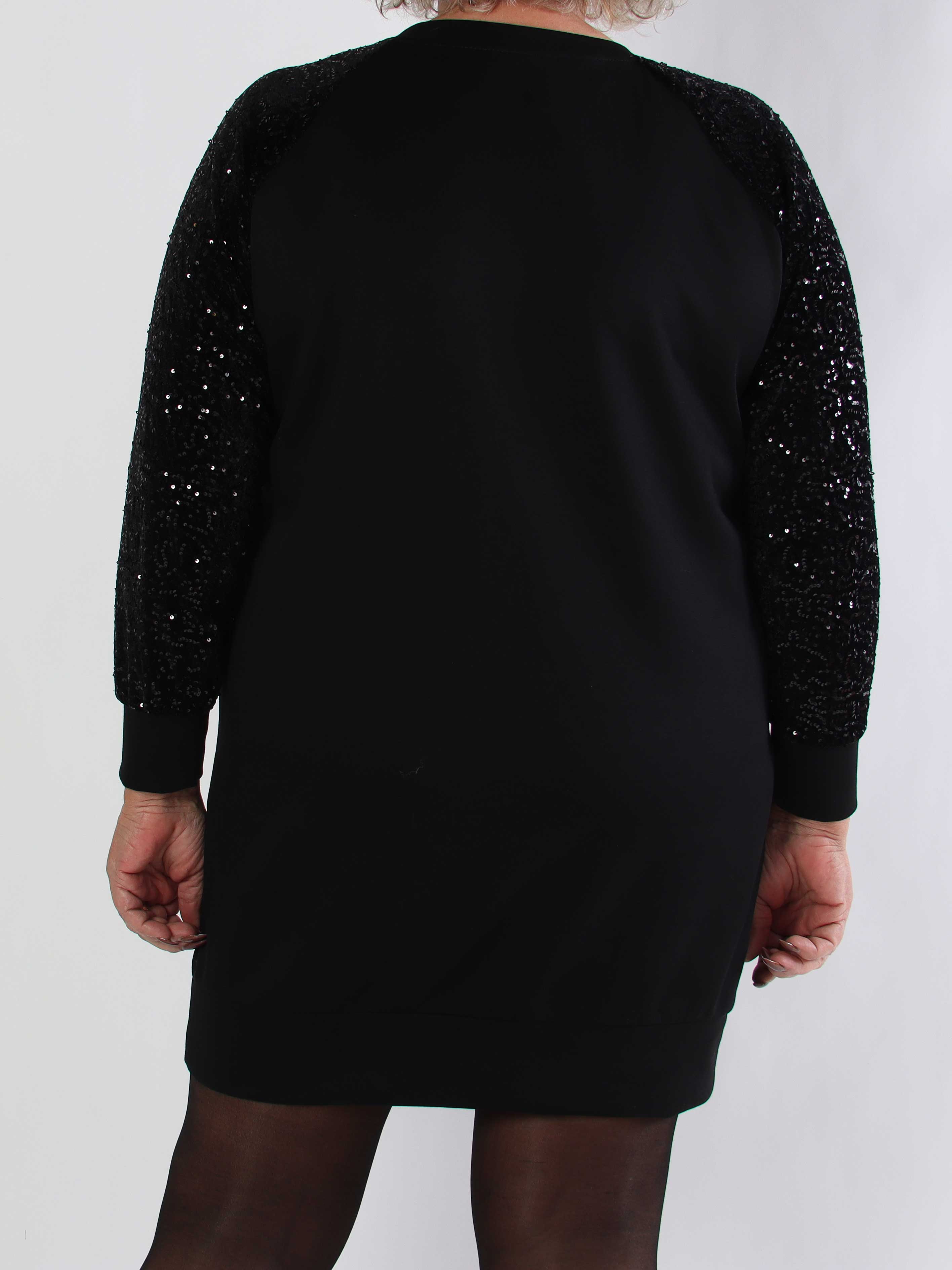 Parma - Plus size joggingkjole med pailletærmer